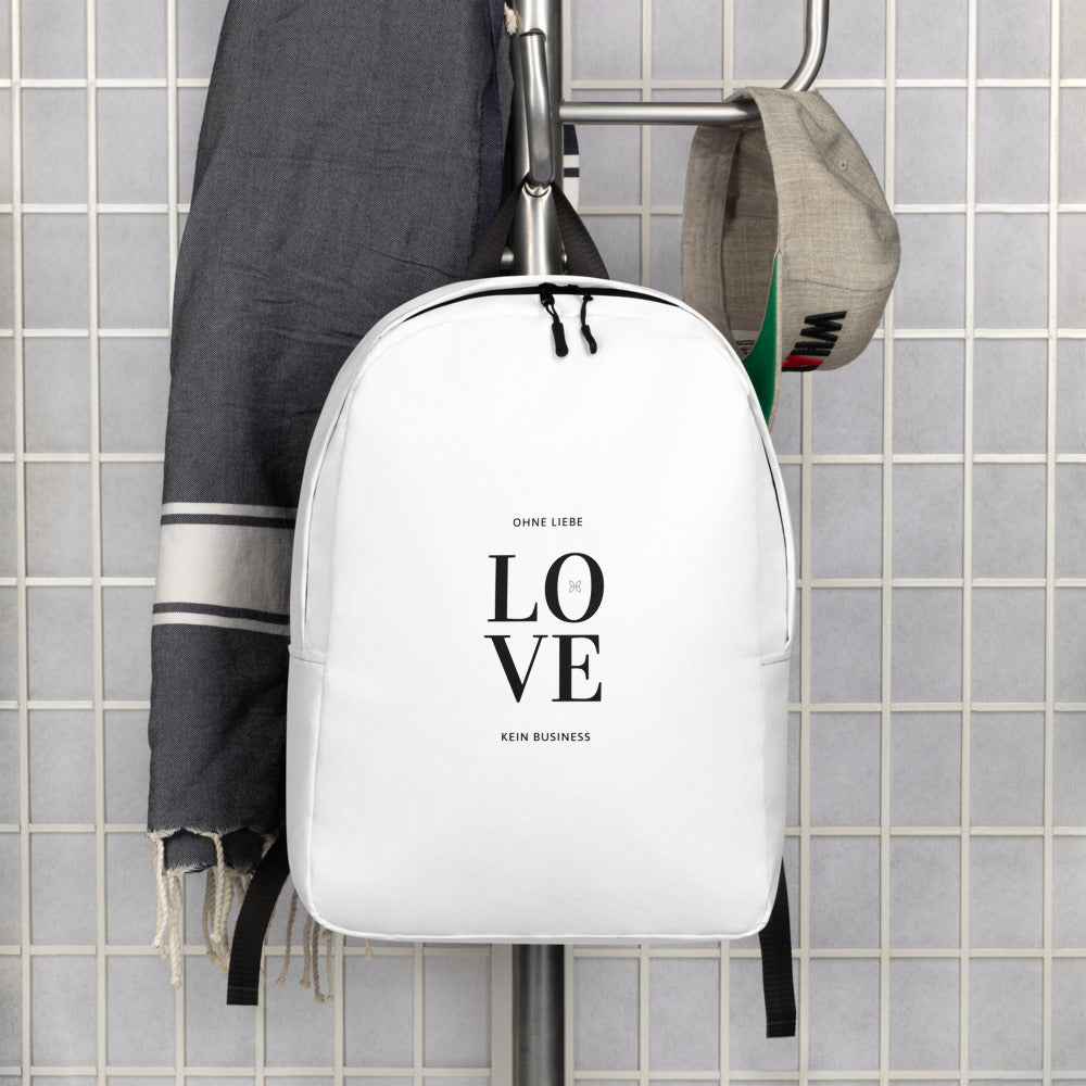 Minimalistischer Rucksack "LOVE. Ohne Liebe - kein Business"