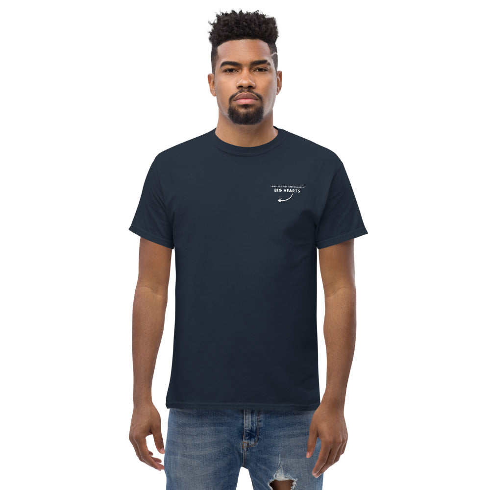 Dickes Stoff-T-Shirt für Herren "Small Business Owners Have Big Hearts"